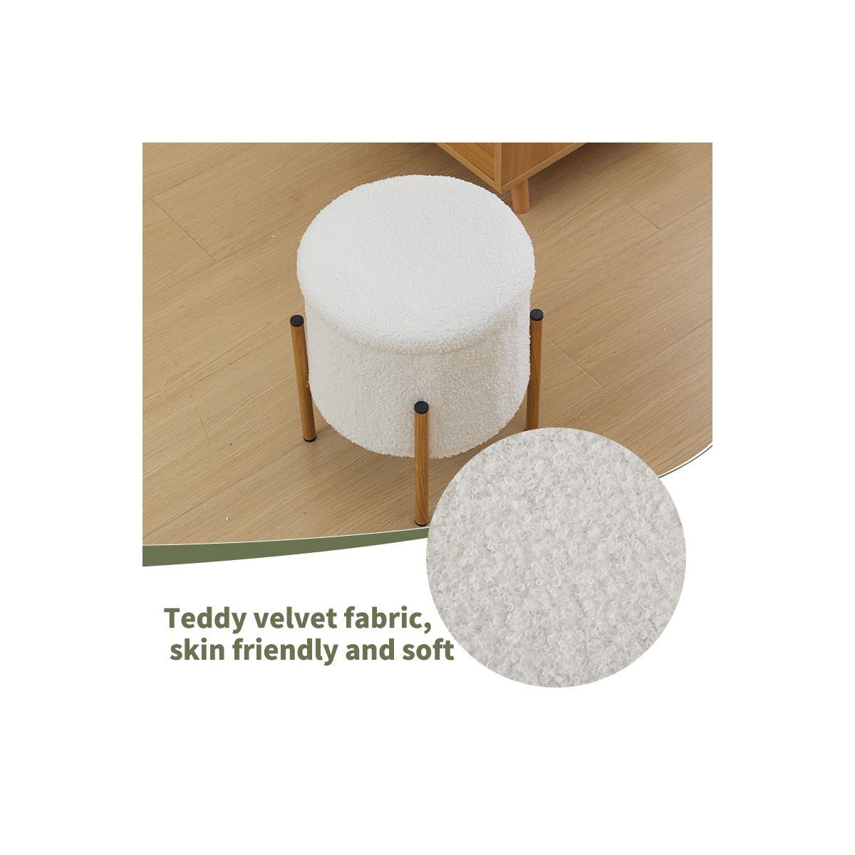 13" Modern Round Storage Ottoman