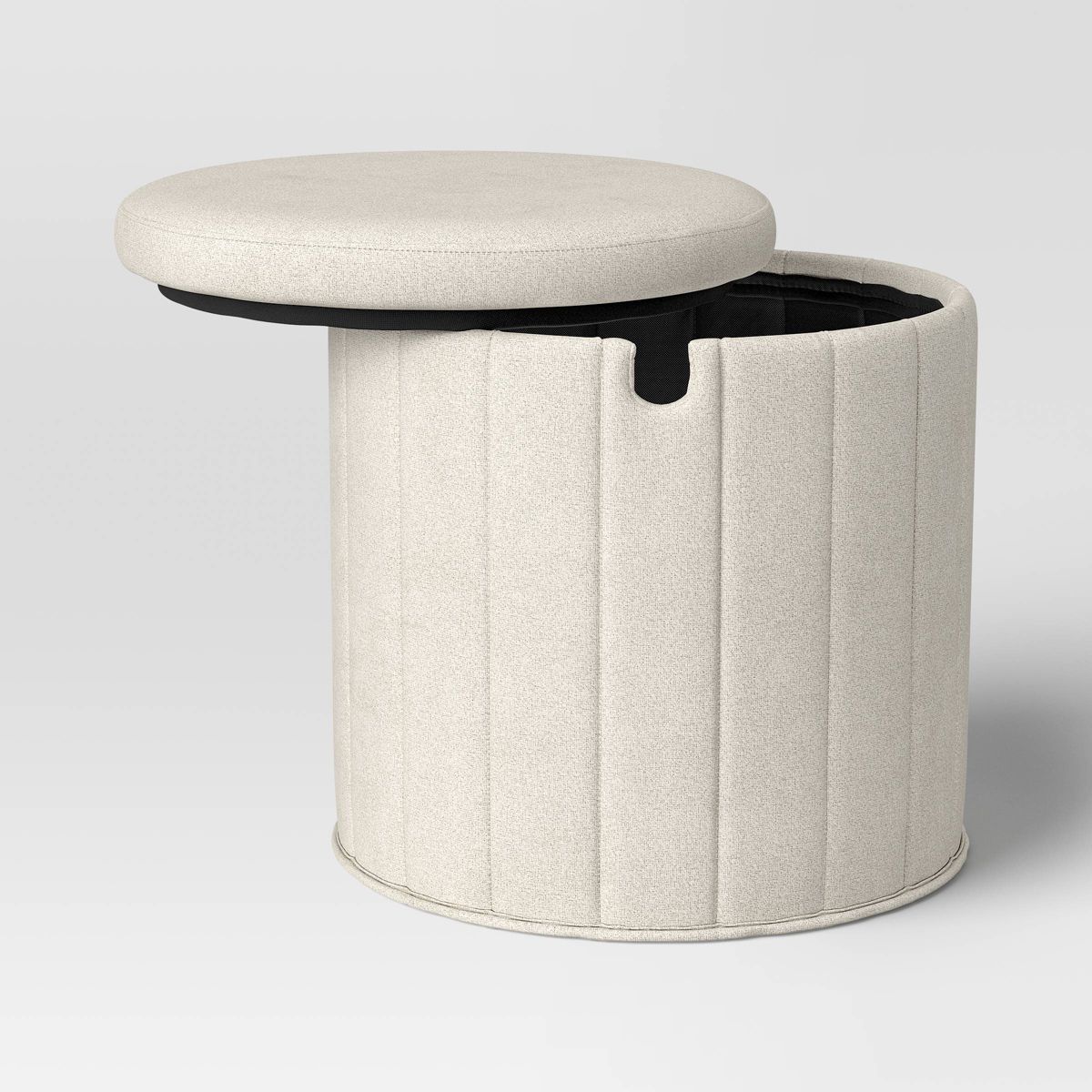 Folding Round Storage Ottoman