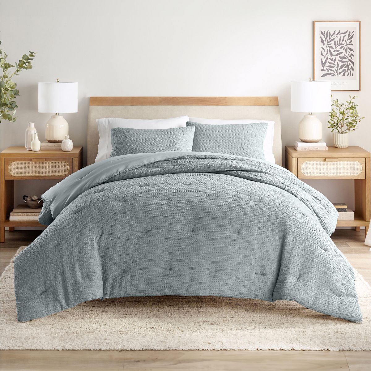 Waffle Textured Comforter Set All Season