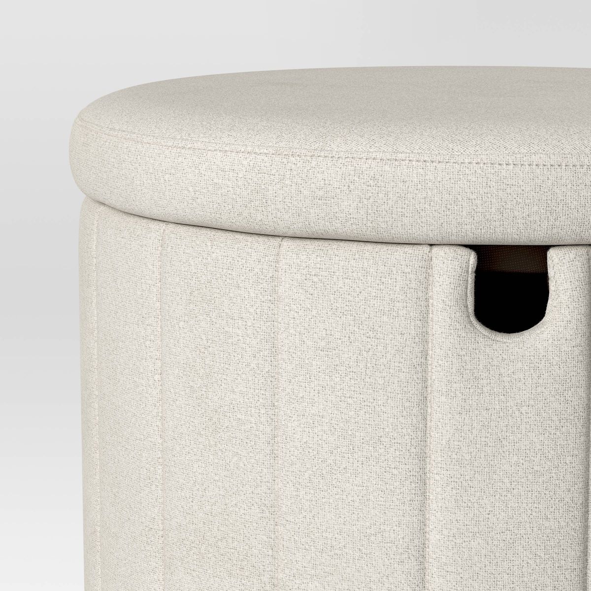 Folding Round Storage Ottoman