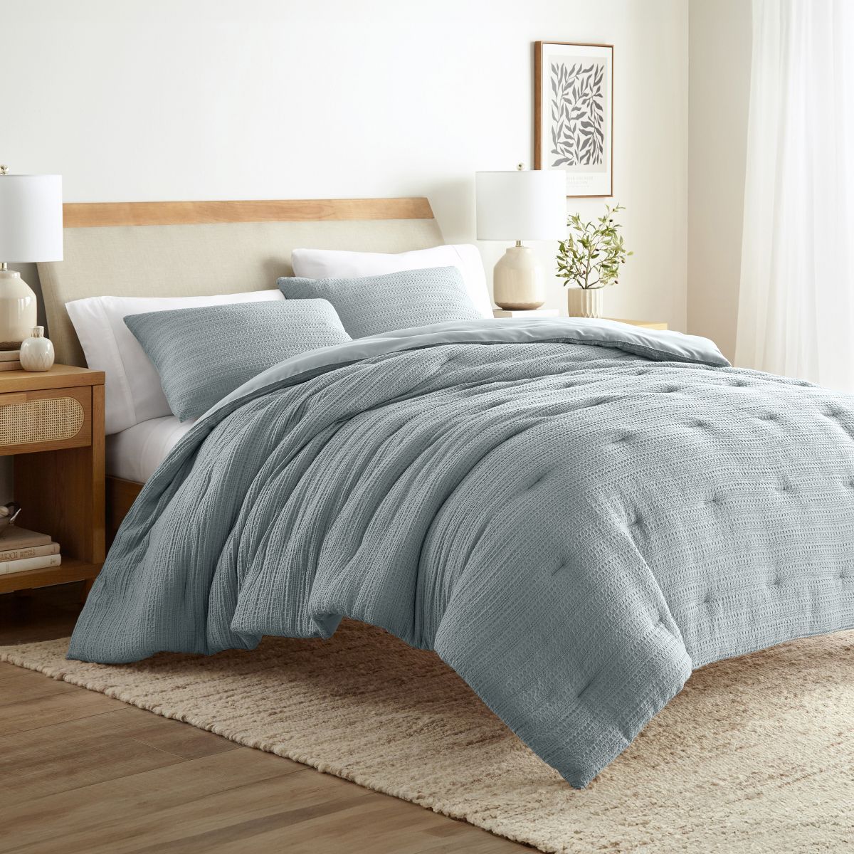 Waffle Textured Comforter Set All Season