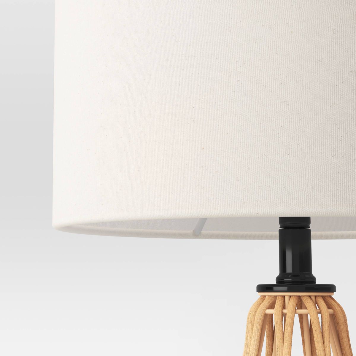 20"x12" Boho Rattan Table Lamp Brown