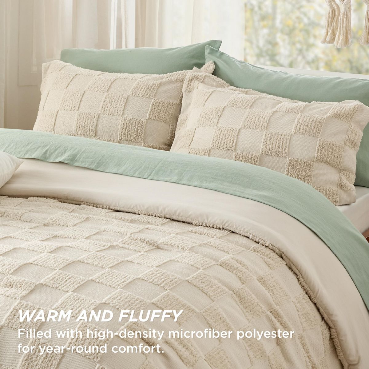 ufted Boho Bedding Set